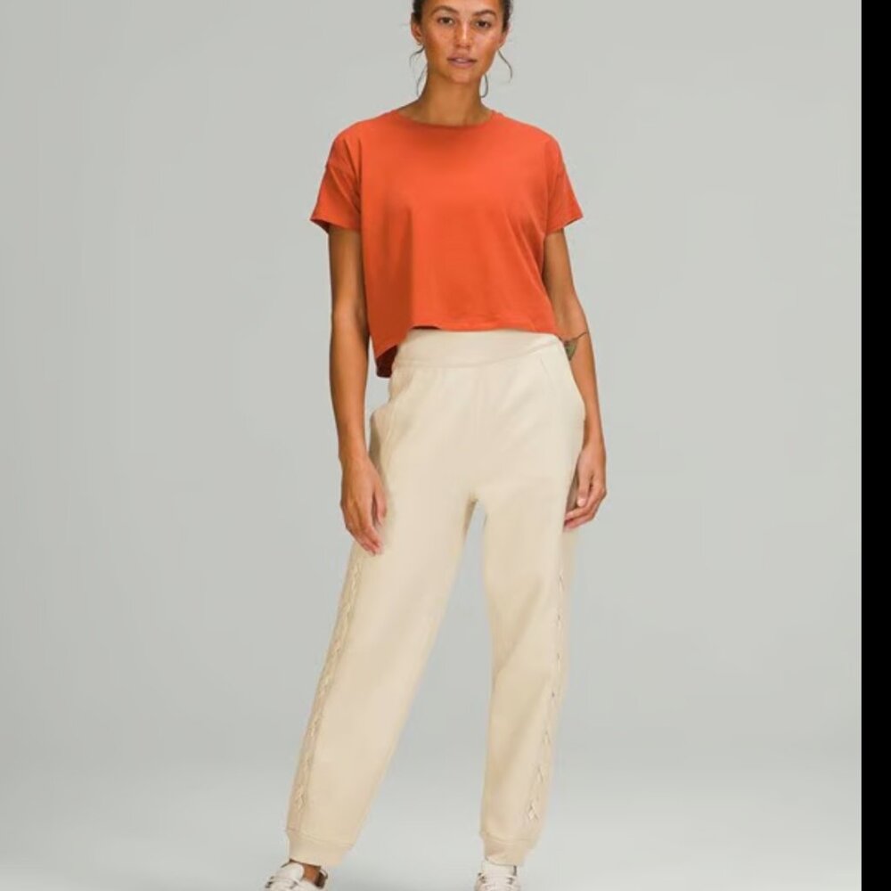 Lululemon Braided Detail High-Rise Jogger White Opal Size 10